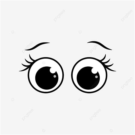 Cute Animal Eyes Clipart Transparent PNG Hd, Cartoon Anime Cute Round Big Eyes Eyebrow Material ...