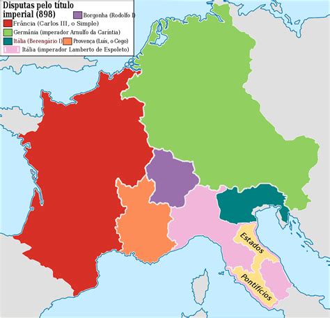 Division of the Carolingian Empire in 898 (Illustration) - World History Encyclopedia