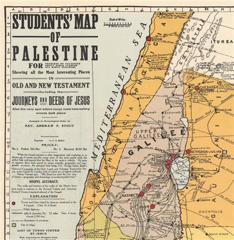 Old Map of Israel Palestine 1905 Religious Map Vintage Map Wall Map ...