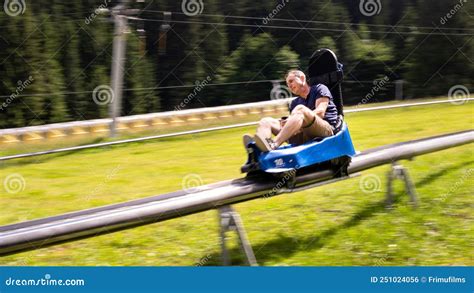 Summer Toboggan Alpine Coaster in the Carpathians in Romania Editorial Photo - Image of slope ...