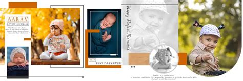 Newborn Baby Photo Album Design 12x36 PSD Template 05