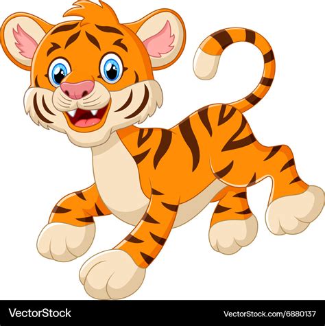 Playful tiger cartoon Royalty Free Vector Image