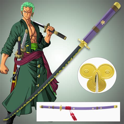 Zoro's Enma Katana And Scabbard - Carbon Steel Blade, Wooden Handle, Metal Alloy Fittings ...