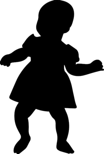 Premium Vector | A girl baby walking vector silhouette