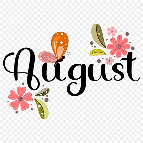 Month August Clipart Vector, Hello August Month Of The Year Hand ...