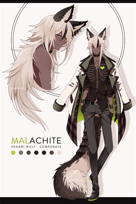 an anime character with long white hair and a wolf like tail, standing ...