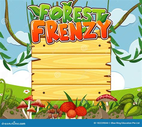 Banner Template with Forest in Background Stock Vector - Illustration of banner, letter: 182239044