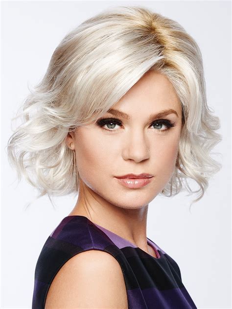 Platinum Blonde Synthetic Lace Front Bob Wavy Wigs, Best Wigs Online Sale - Rewigs.com