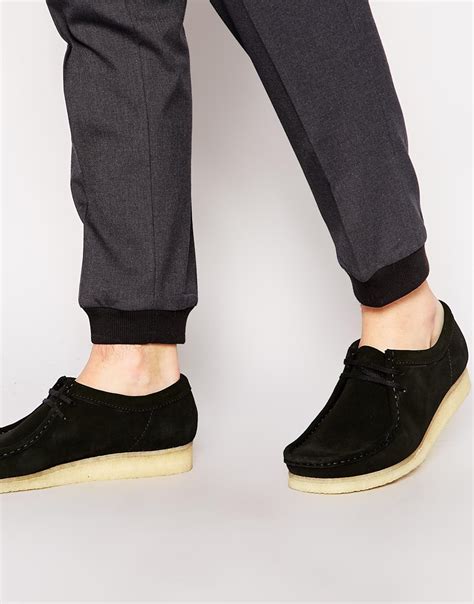 Lyst - Clarks Suede Wallabee Shoes in Black for Men