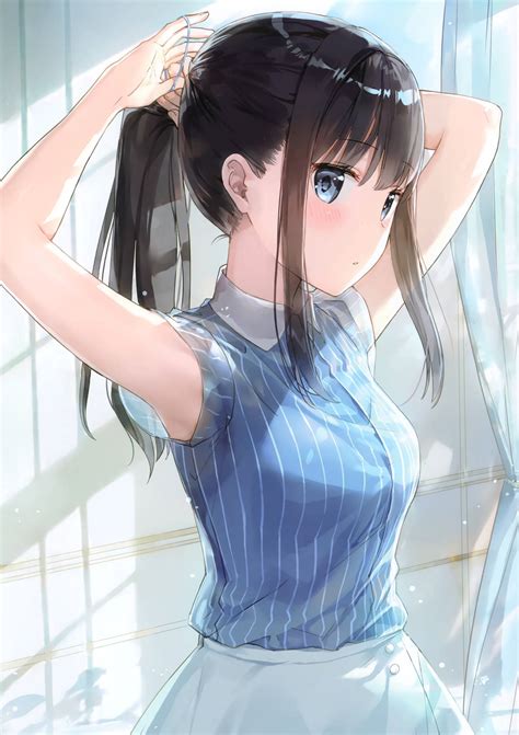 Download Cute Kawaii Anime Girl With Ponytail Wallpaper | Wallpapers.com