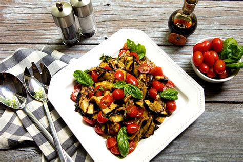 Grilled Eggplant & Tomato Salad Recipe | Italian Food Forever