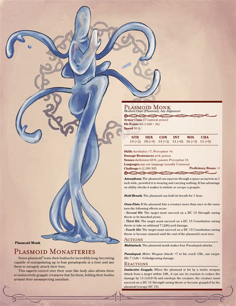 Un monstre moine plasmoïde (ou plasmonk) pour les campagnes de Spelljammer : r/spelljammer