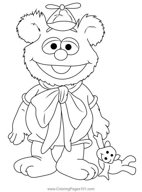 Baby Fozzie Coloring Page for Kids - Free Muppet Babies Printable Coloring Pages Online for Kids ...