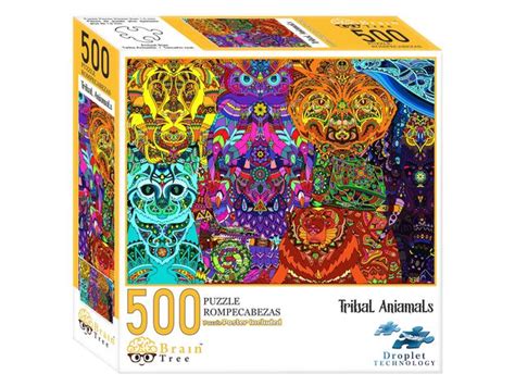 Tribal Animals 500 Pieces Jigsaw Puzzles | StackSocial