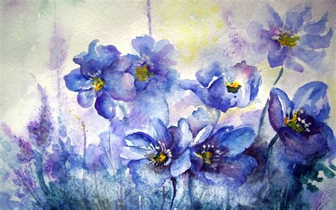 Watercolor Flowers Wallpaper - WallpaperSafari