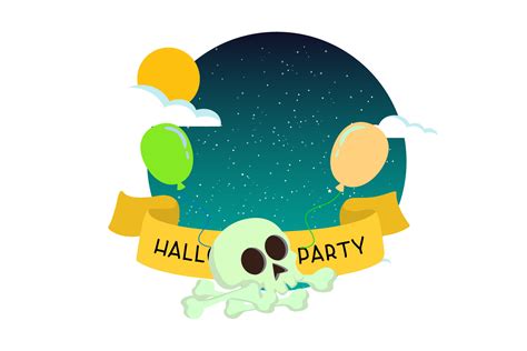 Halloween Banner Skull Night View Graphic by garnetastudio · Creative Fabrica