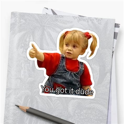 "You got it dude" Sticker by sarahhelm614 | Redbubble