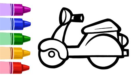 Motorbike | Easy Drawing and Colouring for Kids | ArtKid - YouTube