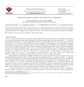 Calixarene-based receptors for molecular recognition