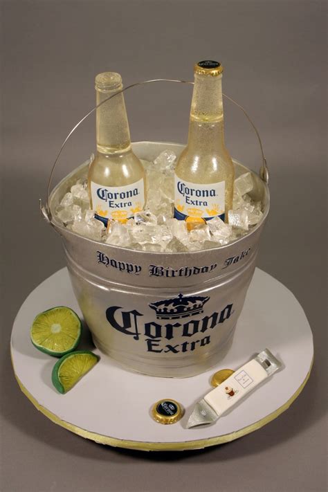 Corona Beer Bottle Bucket Birthday Cake - CakeCentral.com