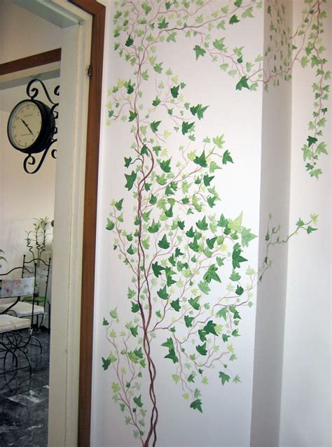 painted ivy on wall - finished work | Tree wall painting, Wall murals painted, Tree wall murals