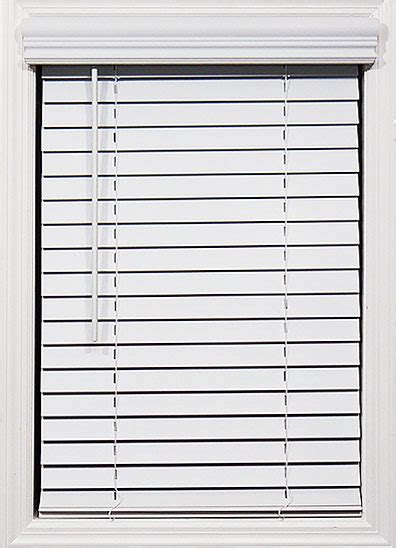 CORDLESS 2" White Faux Wood Blinds Certified Child Safe Blinds. NO CORDS!