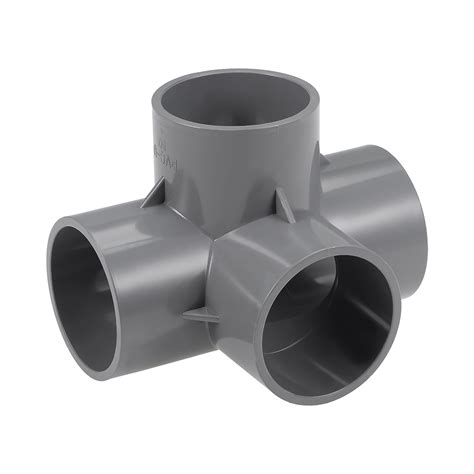 4-Way Elbow PVC Pipe Fitting,Furniture Grade,1-1/2-inch Size Tee Corner Fittings Gray - Walmart ...