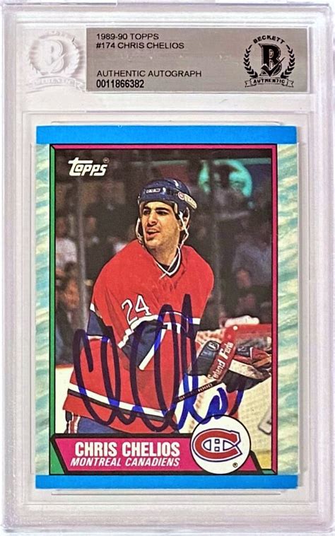 Chris Chelios Autographed 1989-90 Topps Montreal Canadiens Hockey Card - KBK Sports