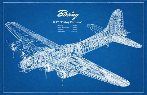 1935 Boeing B17 Flying Fortress WWII Bomber - Airplane - Art Print ...