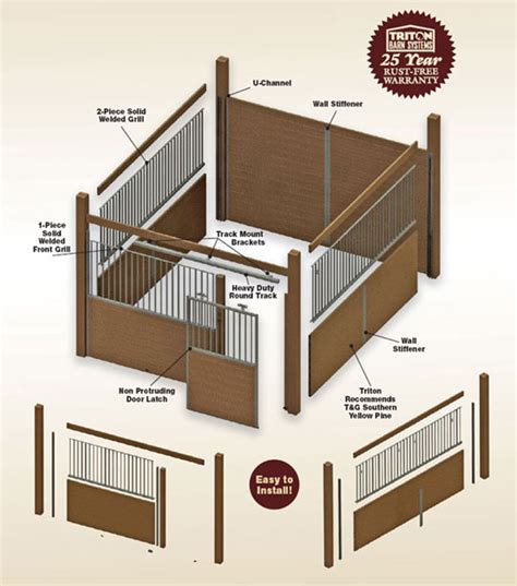 Horse Stall Kit: Modular Horse Stall Kits by Triton Barn Systems. Horse stall kit door options ...