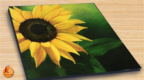 Simple Acrylic Sunflower Painting