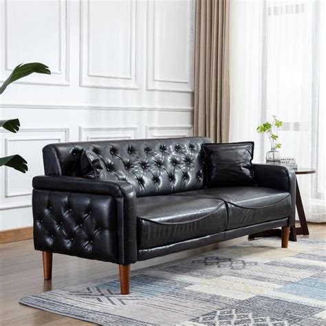 Modern Black Leathered Design Couches