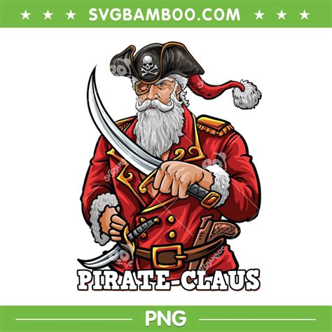 Funny Christmas Captain Santa PNG, Pirate Claus Christmas