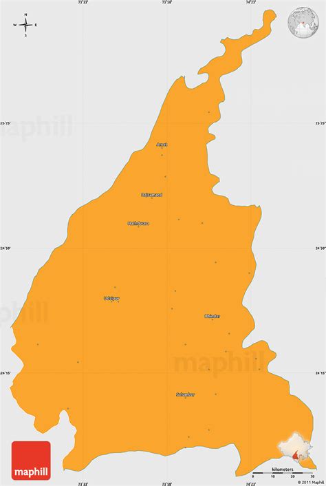 Political Simple Map of Udaipur, single color outside