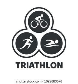 Triathlon Event Logo Swim Run Bike Stock Vector (Royalty Free) 1092883676