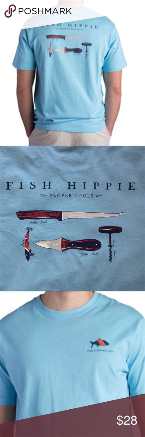 Fish Hippie Proper Fish Tools Blue T Shirt Medium | Blue tshirt, T shirt, Tee shirts