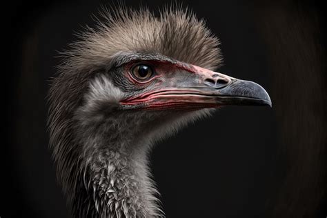 Premium AI Image | The biggest bird in the world the ostrich shown in profile note the white ...