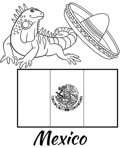 Free Mexican Flag Coloring Pages