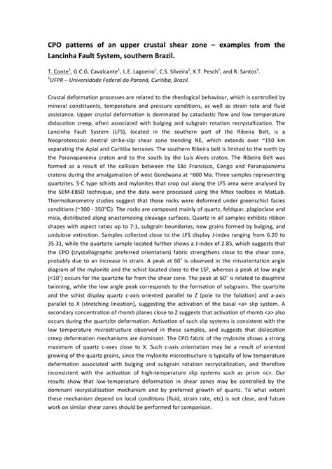 (PDF) CPO patterns of an upper crustal shear zone – examples from the Lancinha Fault System ...