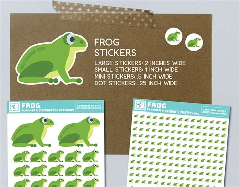 Frog Stickers frog dot stickers mini frog stickers large | Etsy