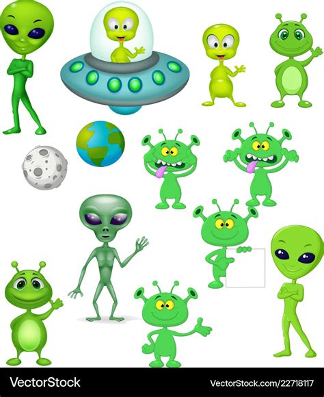 Green Cartoon Aliens