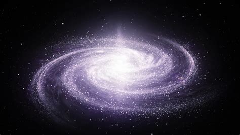 Spiral Milky Way galaxy rotating in space filled with stars and nebulas ...