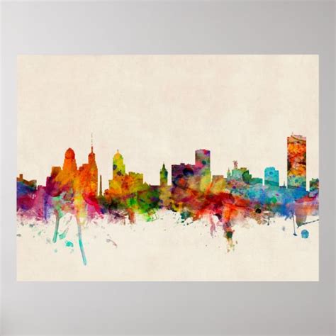 Buffalo New York Skyline Cityscape Poster | Zazzle.com