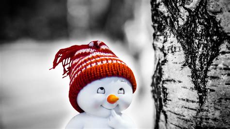 Download Smile Artistic Snowman 4k Ultra HD Wallpaper