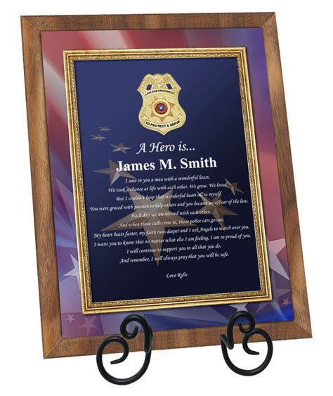 Police Officer Gift Sheriff Deputy Retirement Plaque Promotion Love ...