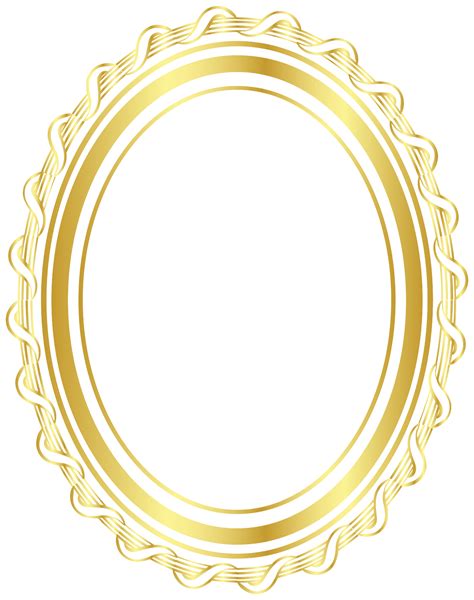 Gold oval frame 1194883 PNG