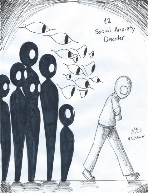 Inktober Day 12: Social Anxiety Disorder by CodaRosy on DeviantArt