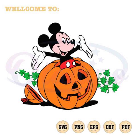 Pumpkin Funny Mickey Mouse Disney SVG Graphic Designs Files