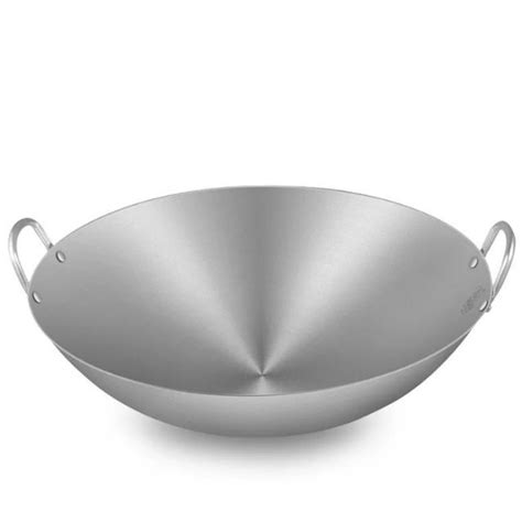 Stainless wok pan non stick with cover non stick frying pan Chinese big non sticky wok pan ...