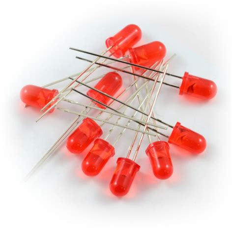 Buy LED 5mm red - 10pcs Botland - Robotic Shop